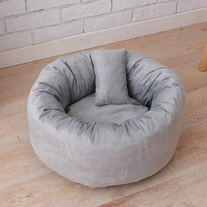 Домашние животные Shag плюшевый пончик Cuddler Успокаивающая кровать круглые плюшевые коврик для кота собаки спальная кровать с подушкой TB распродажа