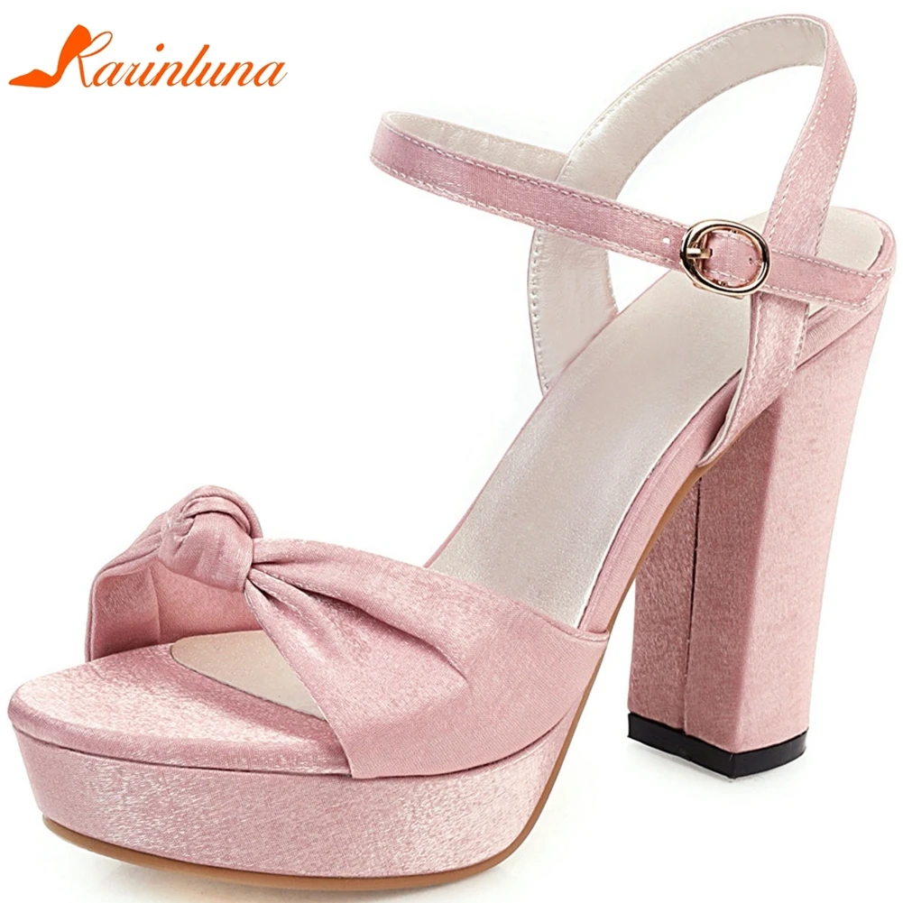 

Karinluna New Design 2020 High Heels Summer Sandals Woman Shoes Dropship Buckle Strap Platform Concise Shoes Women Sandals