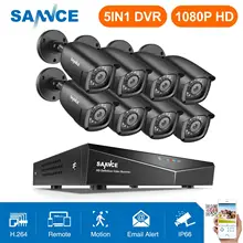 SANNCE 8CH 1080P домашняя видео система безопасности 5IN11080N HDMI DVR с 8 шт 1080P наружная Водонепроницаемая умная ИК камера CCTV набор
