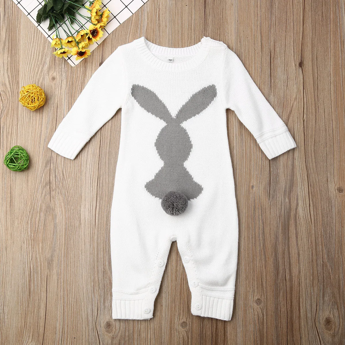 Baby Rompers Set Newborn Rabbit Baby Jumpsuit Overall Long Sleevele Baby Boys Clothes Autumn Knitted Girls Baby Casual Clothes