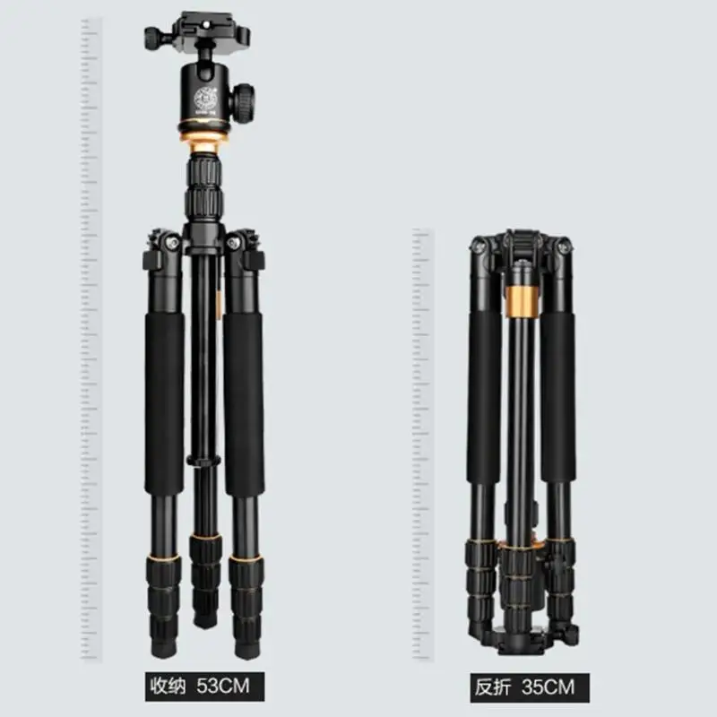  QZSD Q999S Travel Tripod Portable Professional Aluminium Camera Multi-function Dexterous Reverse Ac
