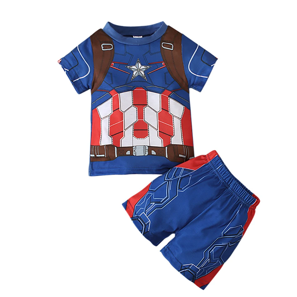 dad and baby clothing sets	 Cartoon Boys Clothing Sets Summer Short Sleeve Cotton Baby Tops + Shorts 2Pcs Casual Spiderman Iron Man Printed Boy Kids Wear clothing sets beach	