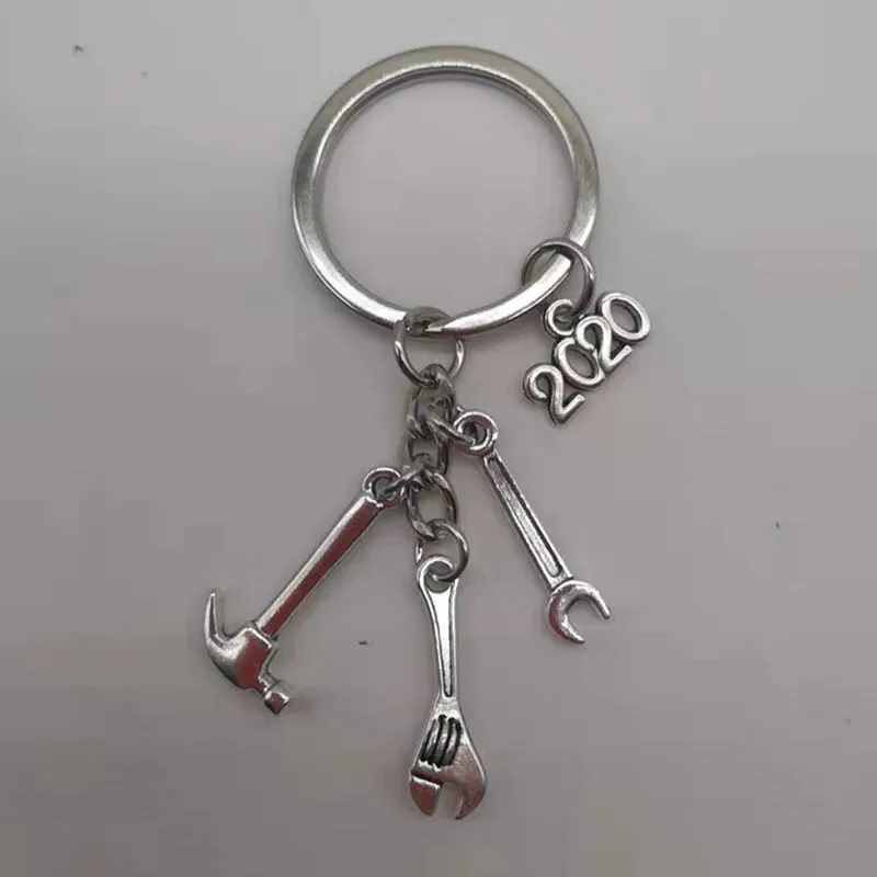 Silver-2-2020 Новинка, если папа не может это исправить, ни один не может DIY инструмент гаечный ключ, правило, модель молотка, брелок для ключей, брелок для ключей, подарок - Цвет: Silver-2-2020