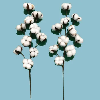 

Naturally Dried Cotton Stems Farmhouse Artificial Flower Filler Floral Decor Artificial Plants Garden Home Decoration Fake