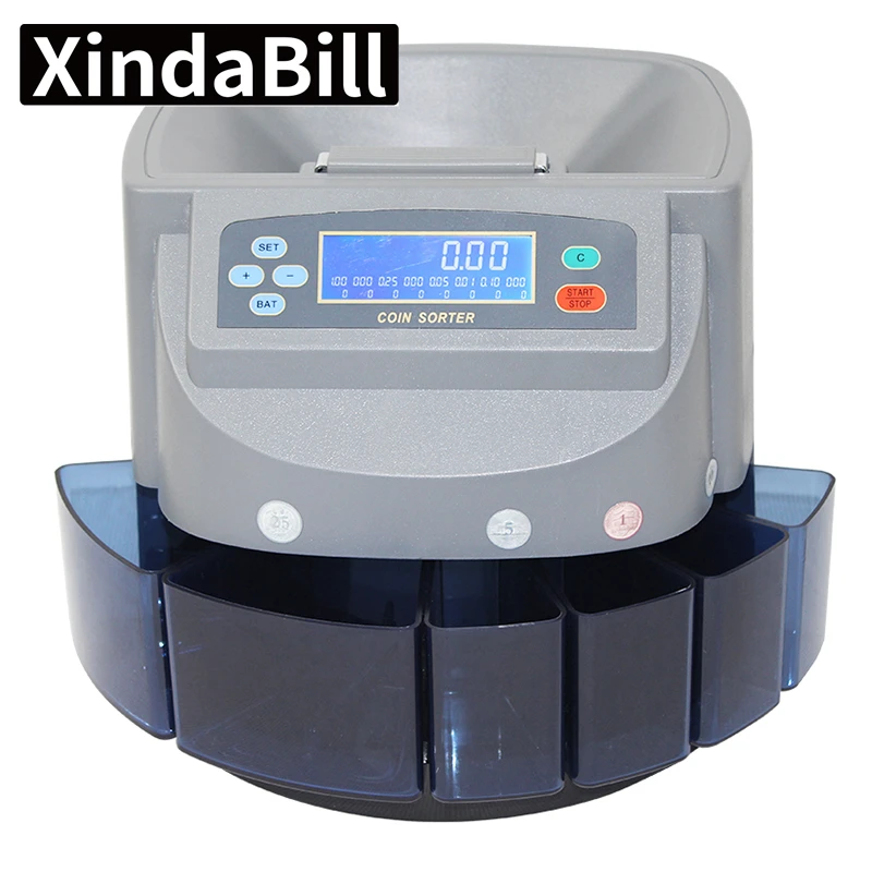 

SAR EUR USD BRL TRL Coin Multi Currency Coin Sorter Counter Machine for Bank Shop XD-9005 Counting Value