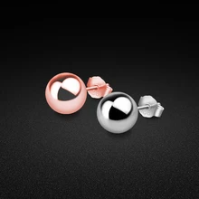 Минималистичные серьги-гвоздики из стерлингового серебра 925 пробы, серебро/розовое золото, однотонные серебряные серьги, женские серьги без аллергии, бижутерия