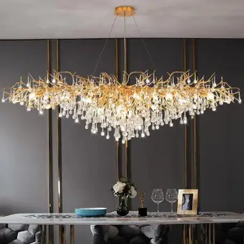 

Modern Luxury LED Crystal Chandelier Lighting Living Room Decoration LOFT Lamp Kitchen Dining Living Room Hall Indoor Lighting