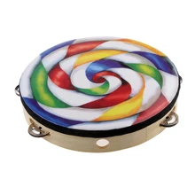 1" Ручной Работы Леденец Тамбурин барабан Ударные инструменты развивающие игрушки