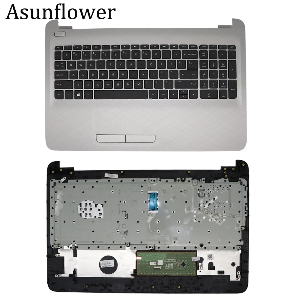 

Asunflower Palmrest Keyboard & Touchpad For HP 15AC 15AF 15-AF130NR 250 G4 Palmrest Cover Upper Case Keyboard 813975-001 C Shell