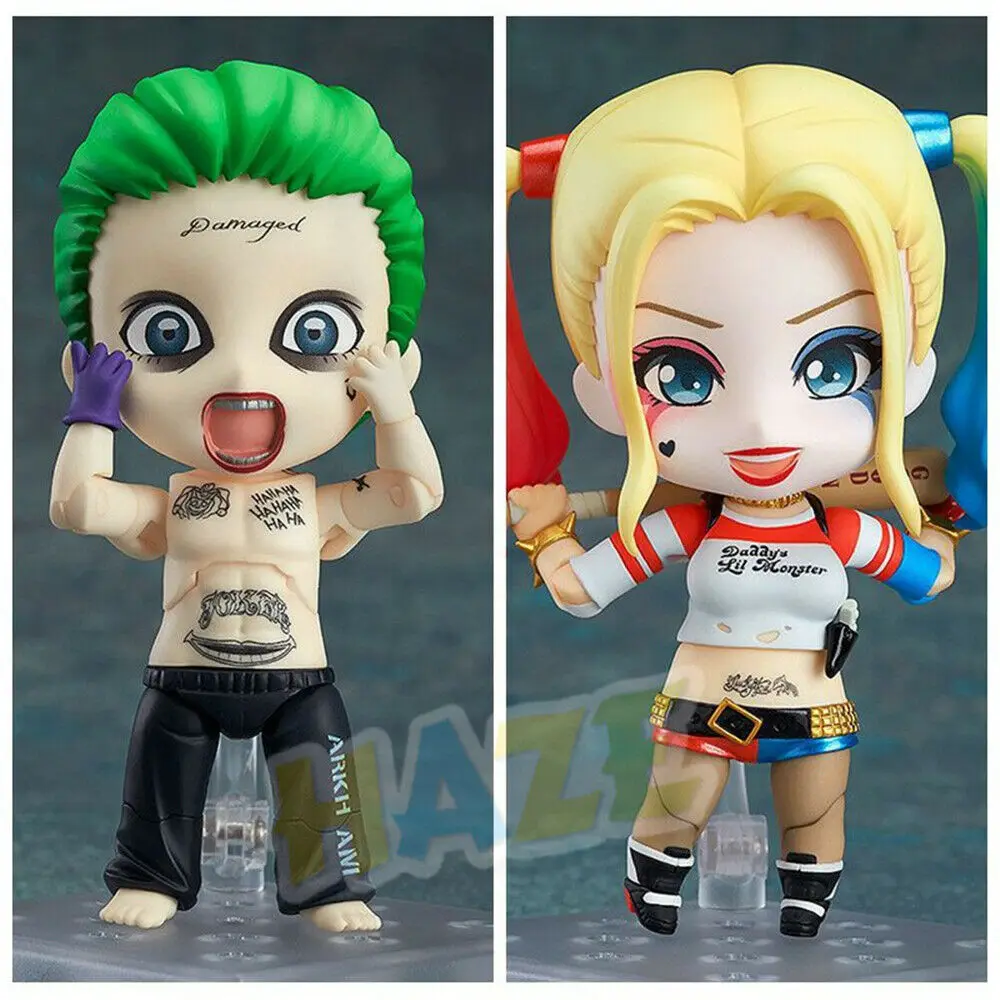 

Movie Suicide Squad Q ver. Joker Harley Quinn PVC Action Figure Figurine Model Toy Collection anime figure Toys 10cm No Box