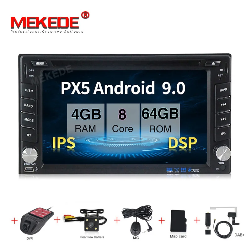 Mekede px5 DSP 4+ 64G " 2Din Android 9,0 Автомобильный мультимедийный плеер для Nissan для hyundai для Kia gps навигация Радио стерео видео