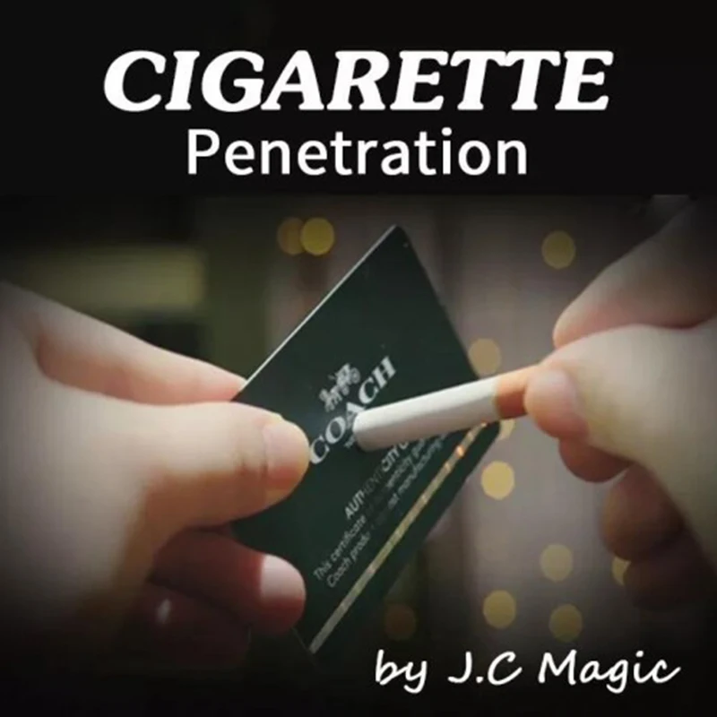 

Cigarette Penetration Magic Tricks Cigarette Through Card Bill Magician Magic Props Accessories Mentalism Stage Close Up