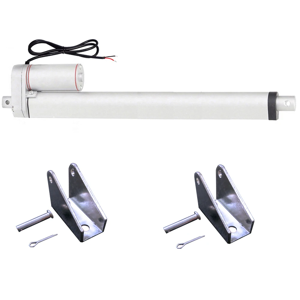 

Multi-function 400mm 16'' Stroke Linear Actuator&Mounting Brackets-220lb DC12V Heavy Duty IP65 for Auto Medical Car Electronic