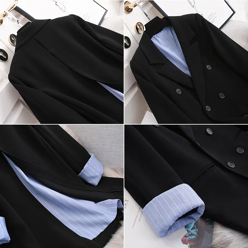 

Small Suit Coat Women's 2019 Spring Clothing New Style Retro Korean-style Online Celebrity CHIC Casual Loose-Fit Short Black Sui
