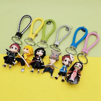 

6Pcs/Lot Anime Demon Slayer: Kimetsu No Yaiba Key Chains Two-sided Keychain Cosplay Acrylic Pendant Keyring