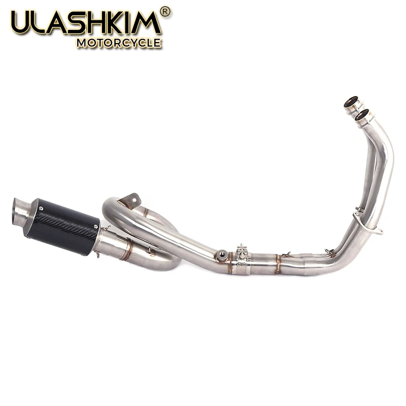 E-Mark для Yamaha FZ-07 MT-07 FZ07 MT07- XSR700- мотоцикл Выхлопная передняя Труба глушитель полная система слипоны - Цвет: same photo