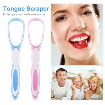 

2pcs/set Portable Tongue Scraper Cleaner Reusable Reduce Bad Breath Tongue Scraper for Adults Kids скребок для языка