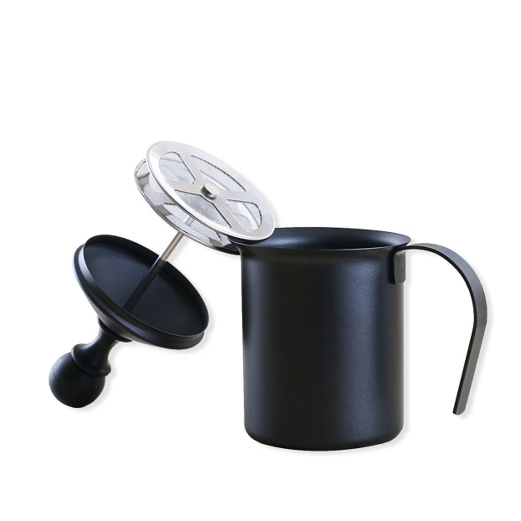 1 Piece Coffee Tea Double Layer Filter Hand Pump Foamer Milk Frother 400ml/800ml