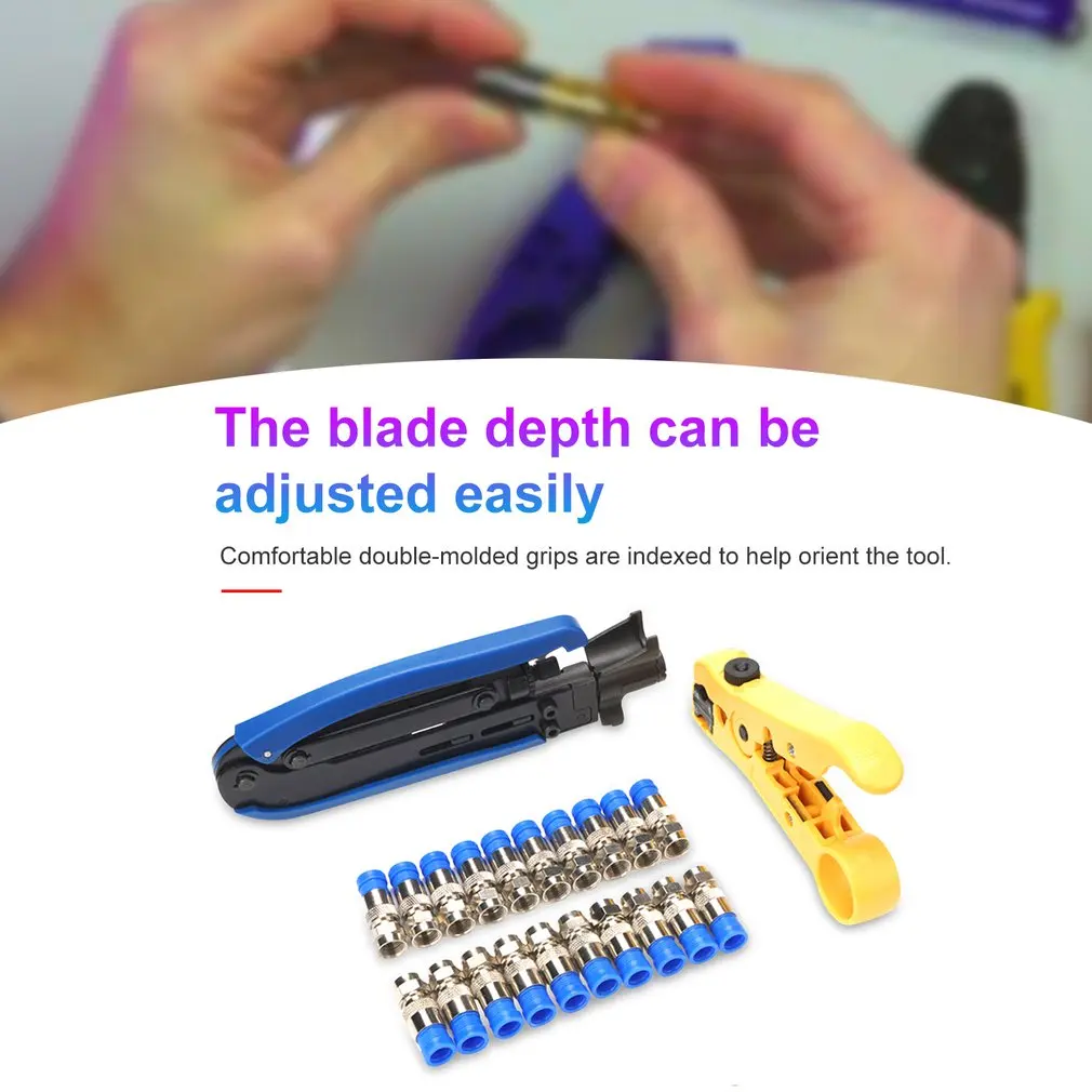Зачистки кабеля обжимные плоскогубцы для зачистки с F компрессионными соединителями коаксиальный кабель щипцы для обжима Набор инструментов