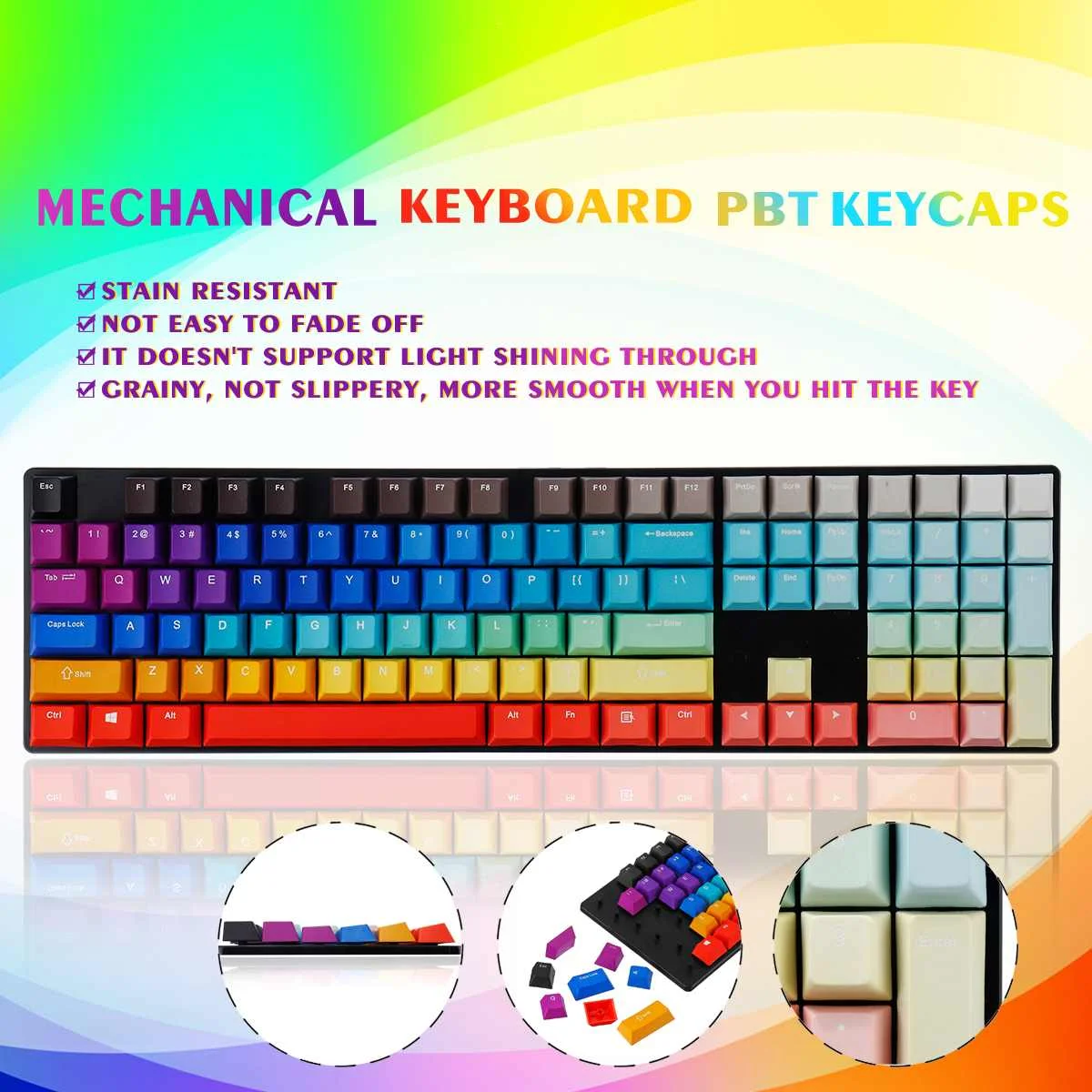 Gradient PBT Sublimation Keycaps Thermal Sublimation Process 108-key PBT Keycaps Keycaps Only