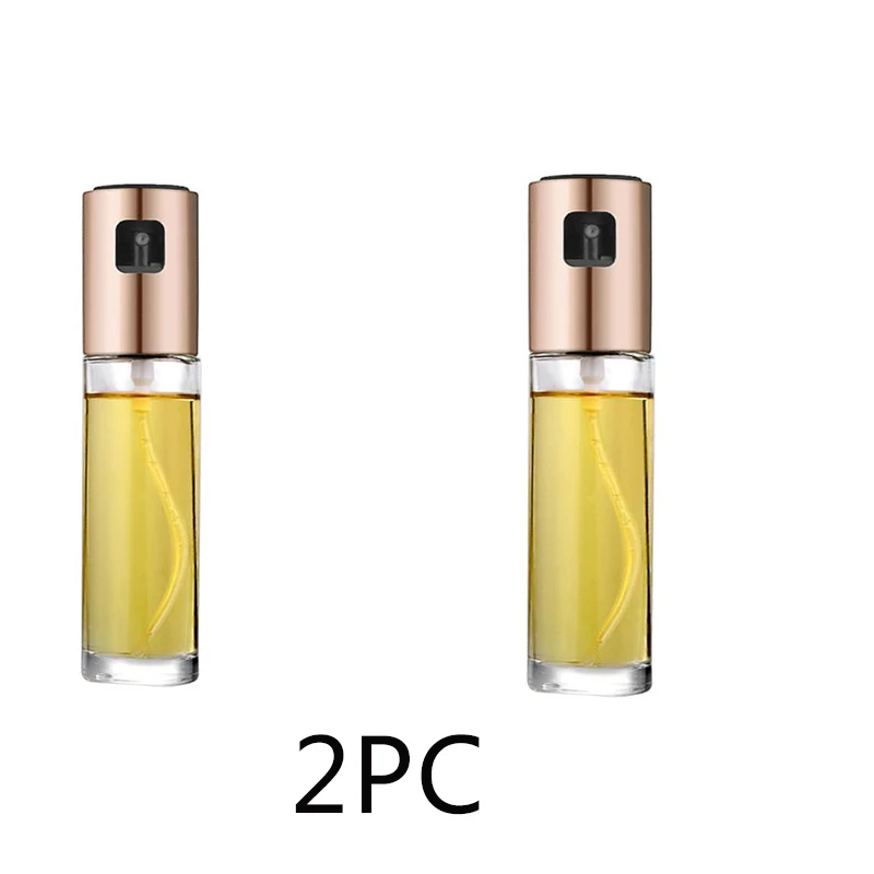 2PCS Rose gold Для барбекю, для выпечки, оливковое масло, бутылка-спрей, масло, уксус, бутылки-спрей, масленка, горшок, дозатор масла, насос, барбекю, для приготовления пищи, горшок, кухонный инструмент - Цвет: 2PCS Rose gold