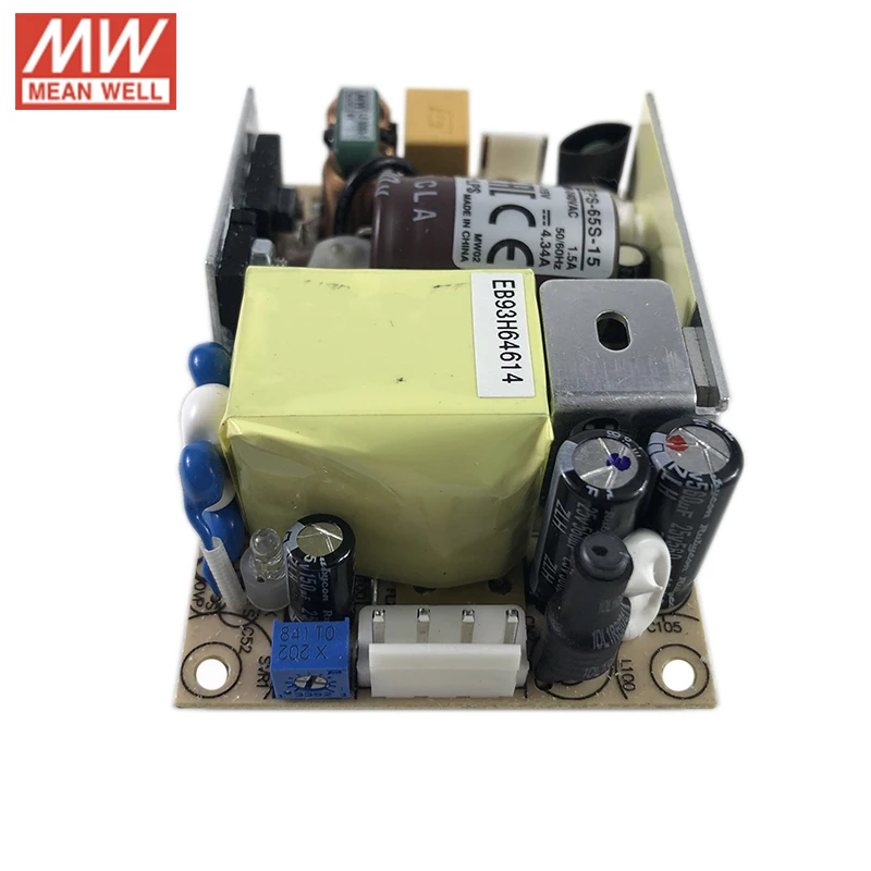 MEAN WELL EPS-65S-15 65 Вт 15 в промышленный открытый каркас импульсный источник питания 110 В/220 В переменного тока до 15 В постоянного тока 4.34A PCB блок питания PSU