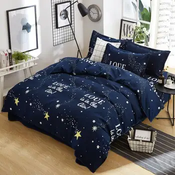 

Denim Bed Sheet Quilt Thick Student Dormitory Three-Piece Set Single Double Bed Bedding
