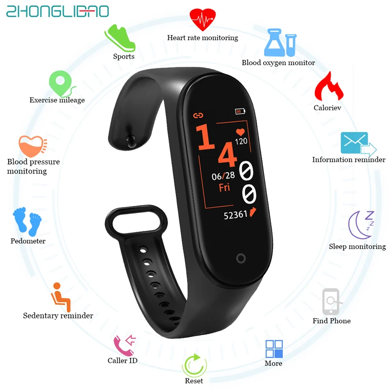 

M4 Smart Band 4 Blood Pressure Heart Rate Fitness Tracker Watch Sport Bracelet Smartband Monitor Health Wristband PK Mi Band 4