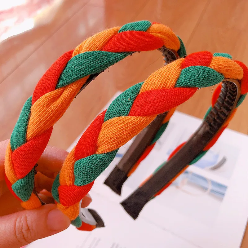 Free shipping Fashion children's color Twist weaving Headbands girl's cute headwear kid's korea style lovely hair accessories