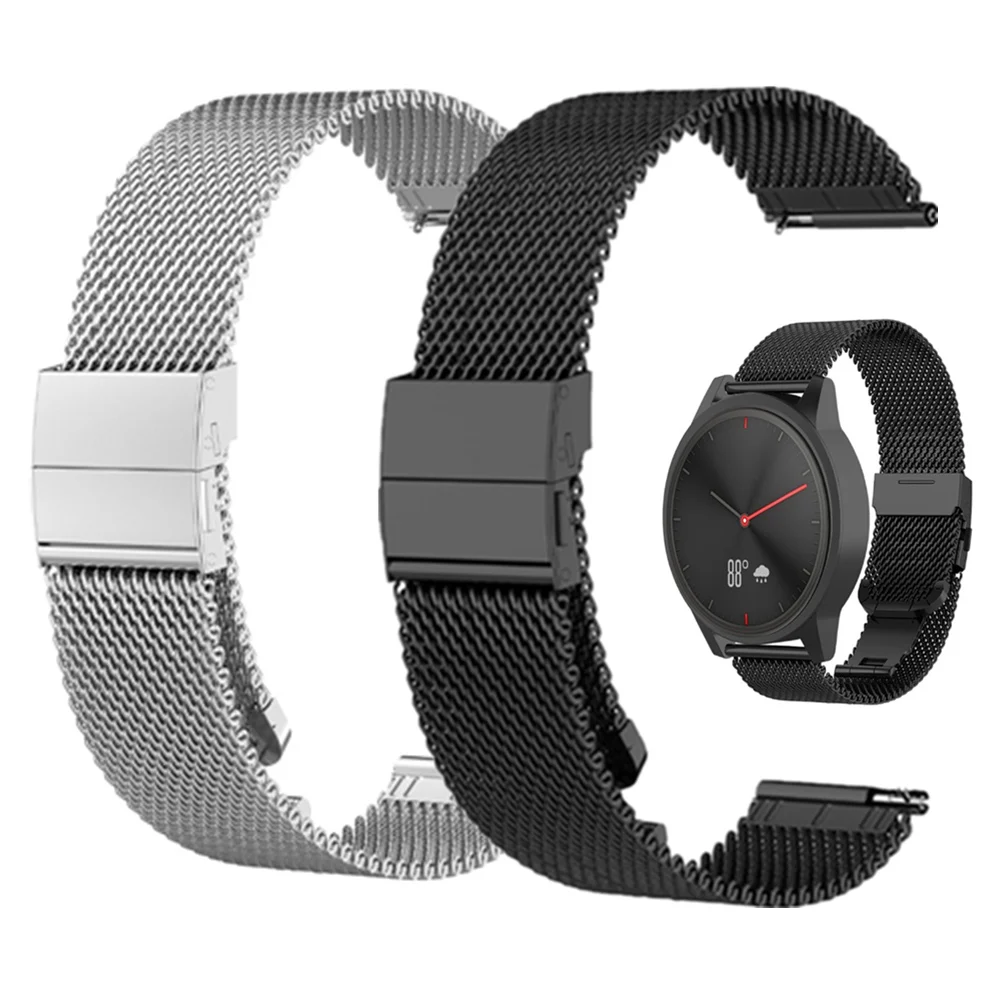 

For Garmin Venu vivoactive 3 Metal Milanese Strap Vivomove HR Watch Band Stainless Steel Bracelet Watchband Quick Release 20mm