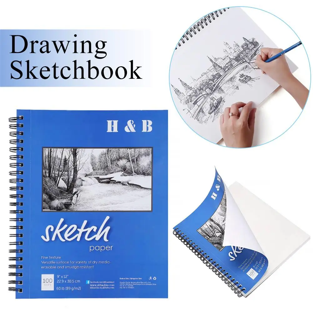 

High Quality Sketch Books Acid Free Drawing And Sketching Paper 9*12 Inch 100 Sheets School Supplies
