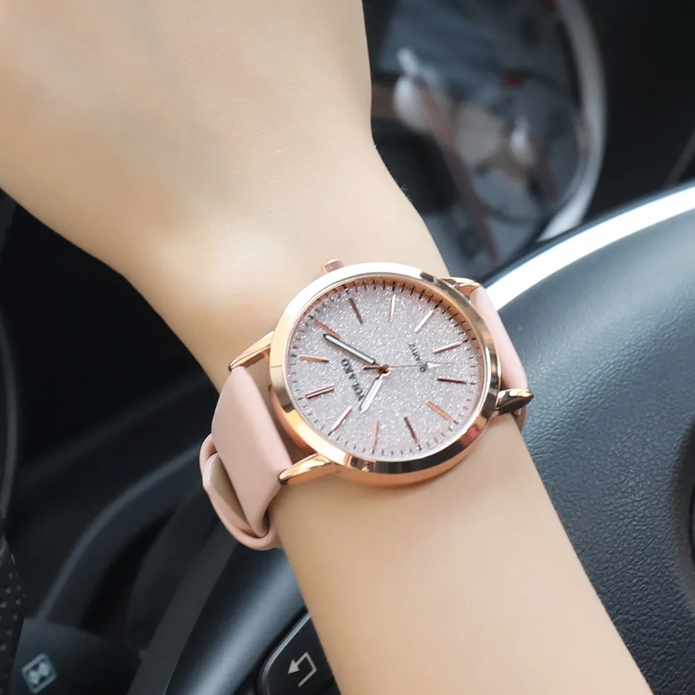 

YOLAKO Women's Watches Casual Quartz Leather Band Starry Sky Analog Wrist Watch montre femme marque de luxe 2019 dames horloge