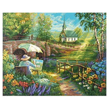 

Fashion-Paint By Numbers for Adults & Kids DIY Painting Kits on Canvas with Acrylic Paints, Landscape Art Work for Wall Decor
