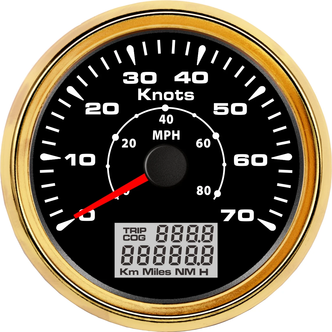 7 цветов подсветка 85 мм gps Спидометр 70 узлов 80 км/ч 9-32 В для мотоцикла автомобиля грузовика лодки Мотор Авто метр с gps антенной - Цвет: gold black-70Knots