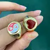 JUST FEEL 2022 Gold Color Metal Rings Korean Cute Enamel Daisy Tulip Heart Yin and Yang Rings Wonderful Choice for Women Jewelry ► Photo 3/6