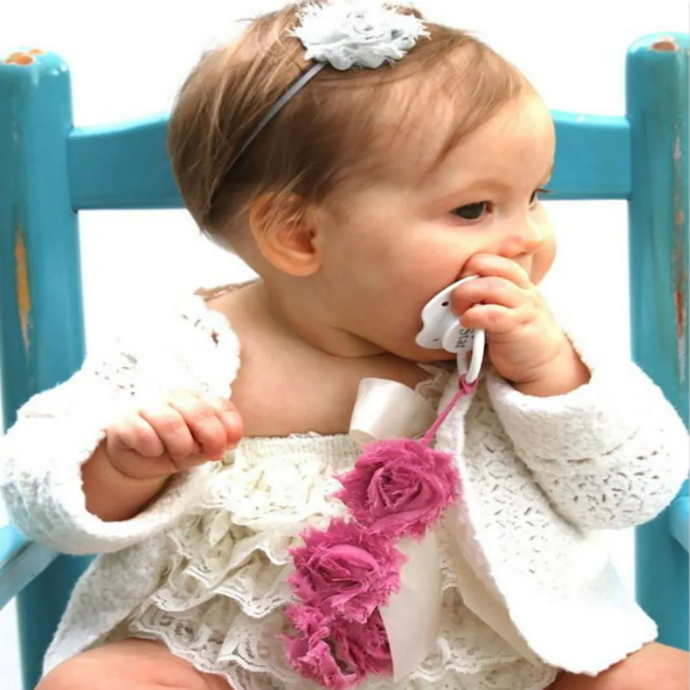 Зажим безопасного материала для малышей нежная новорожденных удобные детские штаны с кружевом и соски с цепочкой для младенцев розы соска клип Прорезыватель для зубов с подставкой