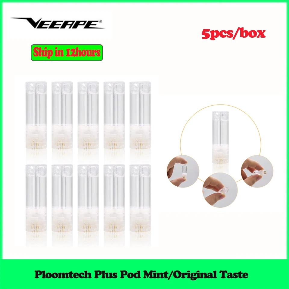 

5pcs/10pcs Original Veeape Ploomtech Plus Kit Replacement Pod Mint/Original Taste Cartridges For Ploomtech Plus Vaporizer Kit