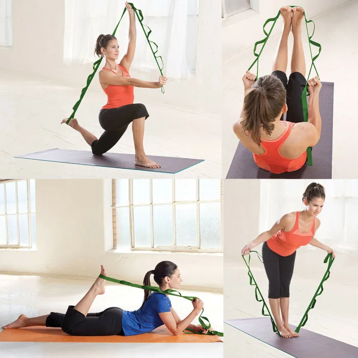 Восстановление Multi-Grip гибкость стрейч-пояс Йога растяжка пояса для Фитнес Для мужчин Для женщин ALS88