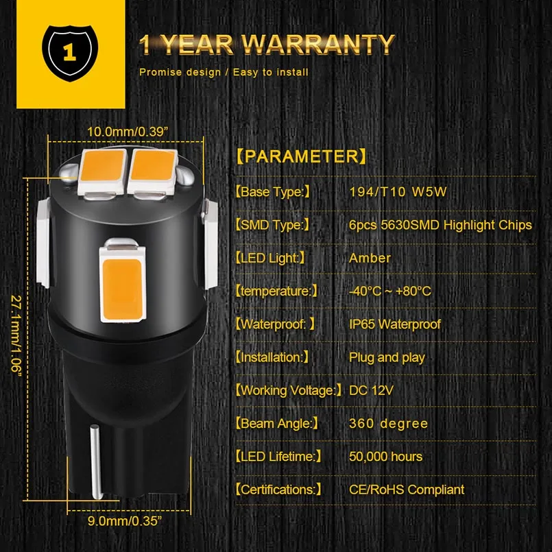 4x T10 W5W Led ���� 194 168 ���� ���� 5630 SMD �ڵ��� LED ������ �� ���׸��� ���� ���� ��Ŀ�� BMW e90 e60 e87 �޸�������