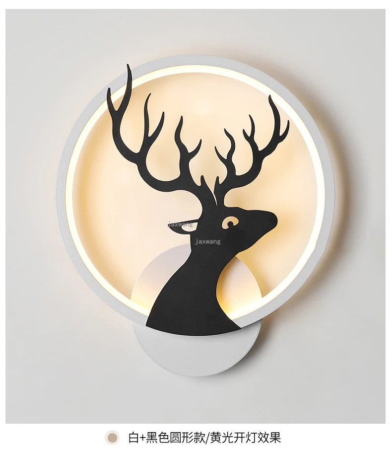 LED Decor Postmodern Bedside Bedroom Wall Lamps Nordic Style Elk Sconces Lighting Creative Wall Lights Home Decor Wall Lamp