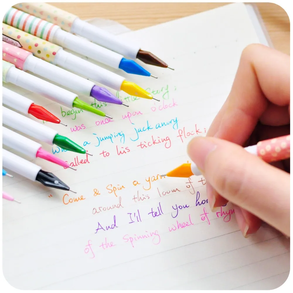 free shipping creative design korea stationery mini multicolour pen 0.5mm resurrect water-based pen 12 different color