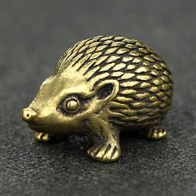 

1X Solid Copper Figurine Of Hedgehog Iron Work Accessories Pendant small Statue Figurine Miniature Home Decor Craft Table Decor