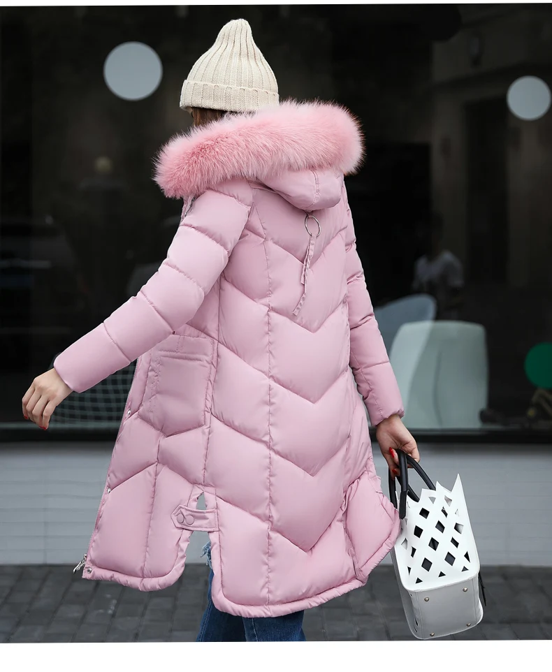 Fashion hundred-ride down jacket new Medium-length Winter thicken jacket fur collar hooded coat