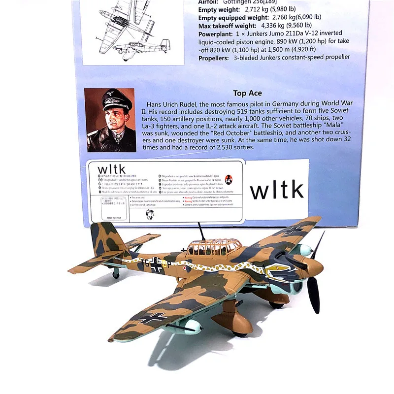 1/72 немецкая stuka JU-87 Ныряние бомбардировщик боевой самолет литой металлический самолет модель игрушки для коллекции подарок украшение для детей