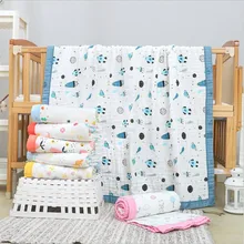 

120*150cm 6 Layers Gauze Cotton children play mat Muslin Baby Swaddle Blanket infant Gauze Receiving Blankets Kids Cover Bedding