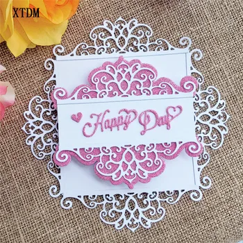 

PANFELOU happy day lace metal craft Carbon Steel Cutter paper die cutting dies Scrapbooking/DIY Embossing cards