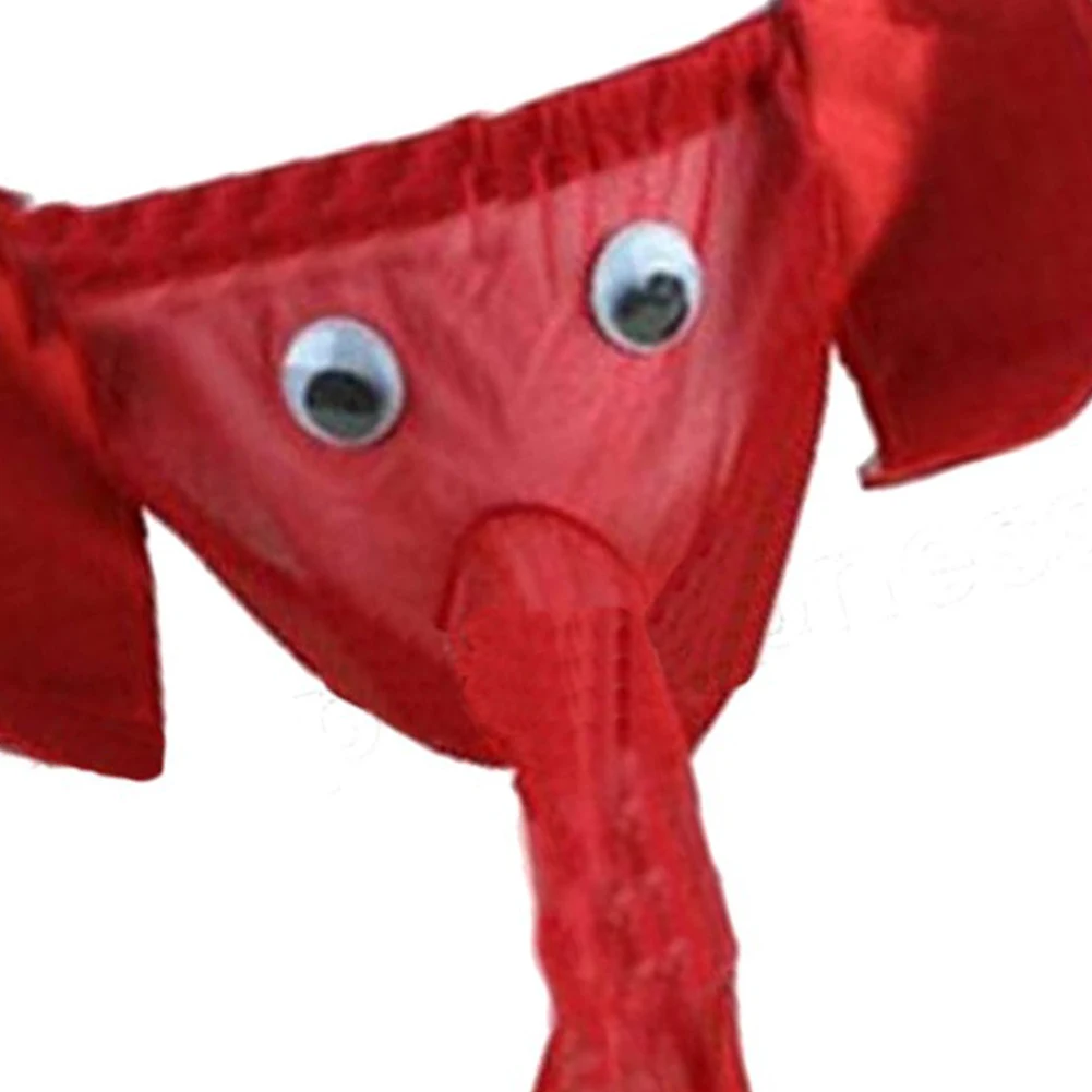 Сексуальные мужчины Слон Нижнее белье мешок трусы стринги забавные стринги-красный