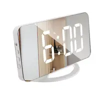 ABS 1 Set Useful Snooze Table Mirror Clock Fashion Alarm Clock Digital  for Office 1