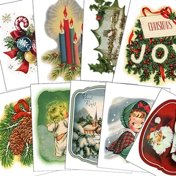 

18pcs/set Vintage Christmas Edible Wafer Paper For Cup Cake Topper Cake Decorating Tools Festival Supply