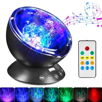 

Hobbylane Remote Control Projection lamp Wave Sleep Light RGB Color Multifunction Sky Ocean Star Projector Night Light For Kids